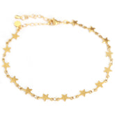 Bracelet de cheville en or avec étoiles